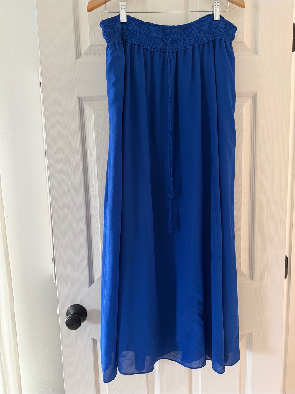 Anthro Maeve Cobalt Blue Maxi Skirt with Smocked Waist